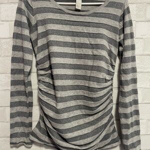 Maternity H&M Gray and White Striped Blouse